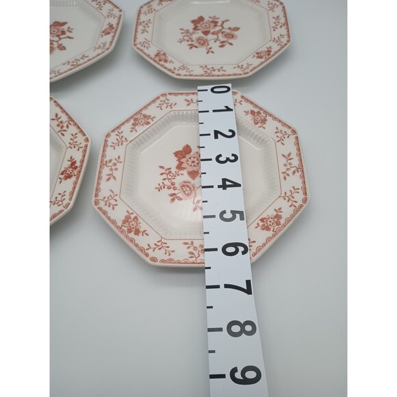 Vtg Ironstone Bittersweet Octagonal Appetizer Plates Bread & Butter Set Of 4 - Picture 3 of 5